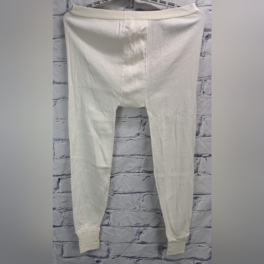 NWT Vintage 80s 90s Men's Waffle Knit Long John's Made in Canada Large 34-37" - Picture 4 of 12